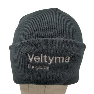 Port & Company Men's Knit Beanie Hat Black Embroidered Veltyma Fungicide Logo